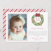 キュートなクリスマスリースジンジャーブレッドPeppermint写真 シーズンカード (正面/裏面)