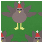 キュートなクリスマス七面鳥のクラフト生地 ファブリック (クローズアップ)