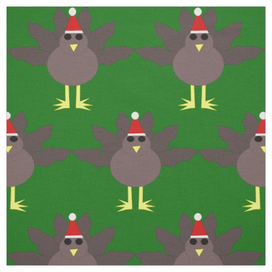 キュートなクリスマス七面鳥のクラフト生地 ファブリック (見本)