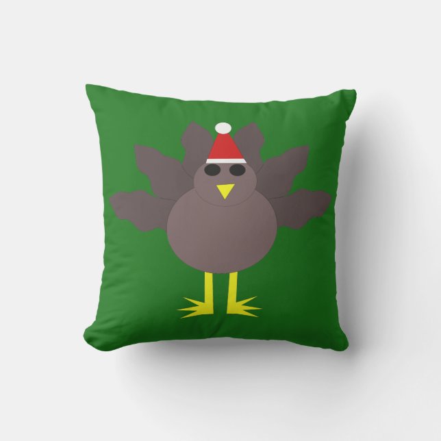 キュートなクリスマス七面鳥の屋外枕 クッション (正面)