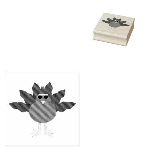 キュートなクリスマス七面鳥の木のアートスタンプ ラバースタンプ (押印)