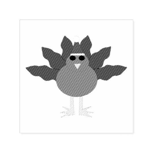 キュートなクリスマス七面鳥の自己印鑑 セルフインキングスタンプ (デザイン)