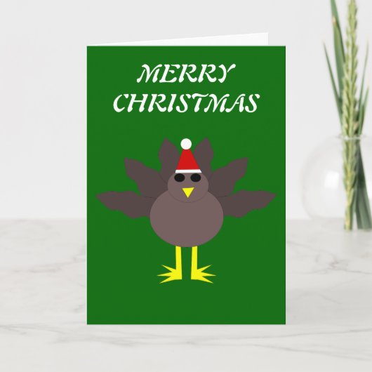 キュートなクリスマス七面鳥カスタマイズ可能カード シーズンカード (正面)