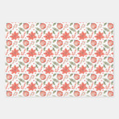 キュートなクリスマス冬の水彩猫 ラッピングペーパーシート (正面2)