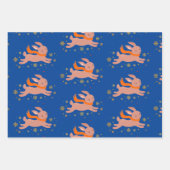 キュートなクリスマス動物用フラットシート包装紙 ラッピングペーパーシート (正面)