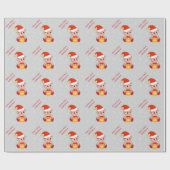 キュートなクリスマス小妖精や小人&スノーフレーク・オンシルバー ラッピングペーパー (フラット)