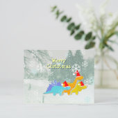 キュートなクリスマス恐竜はがき シーズンポストカード (スタンド正面)