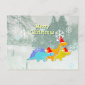キュートなクリスマス恐竜はがき シーズンポストカード (正面)