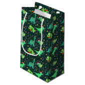 キュートなクリスマス恐竜 スモールペーパーバッグ (裏面アングル)