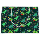 キュートなクリスマス恐竜 ラージペーパーバッグ (正面)