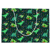 キュートなクリスマス恐竜 ラージペーパーバッグ (裏面)