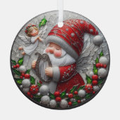 キュートなクリスマス格言とエンジェルをステイングラスに ガラスオーナメント (裏面)