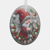 キュートなクリスマス格言とエンジェルをステイングラスに ガラスオーナメント (正面右)