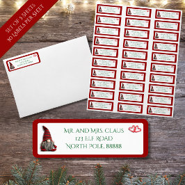 キュートなクリスマス格言とキャンディーケーン住所 シール