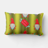 キュートなクリスマス格言チャートルーズグリーンクリスマス ランバークッション (裏面)