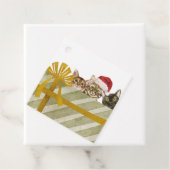 キュートなクリスマス猫とプレゼントラベル フェイバータグ (インサイチュ)