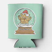 キュートなクリスマス猫カスタムのモノグラム缶クーラー 缶クーラー (正面)