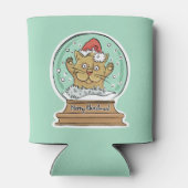 キュートなクリスマス猫カスタムのモノグラム缶クーラー 缶クーラー (裏面)