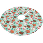 キュートなクリスマス猫ブラシ付きポリエステルのツリースカート ブラッシュドポリエステルツリースカート (アングル)