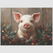 キュートなクリスマス素朴ピグ絵を描の切り離し 薄葉紙 (正面)