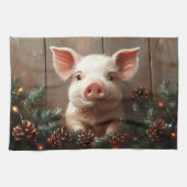 キュートなクリスマス素朴ピ絵を描グ キッチンタオル (横)
