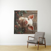 キュートなクリスマス素朴ピ絵を描グ タペストリー (インサイチュ(横))