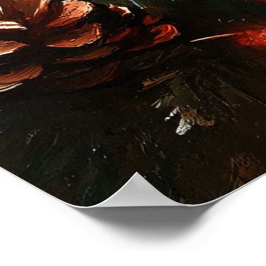 キュートなクリスマス素朴ピ絵を描グ ポスター (角)