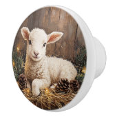 キュートなクリスマス素朴ラム絵を描ズ セラミックノブ (右)