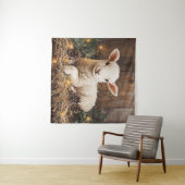 キュートなクリスマス素朴ラム絵を描ズ タペストリー (インサイチュ(横))