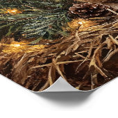 キュートなクリスマス素朴ラム絵を描ズ ポスター (角)