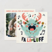 キュートなクリスマス・キャロラー "fa la fluff" シーズンカード (正面/裏面)