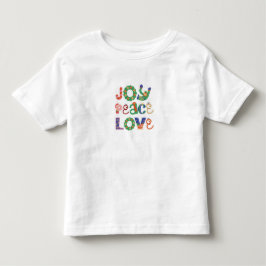 キュートなクリスマス グラフィックTシャツ 喜び 平和 愛らしい トドラーTシャツ