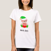 キュートなクリスマス グリーンエルフ Tシャツ (正面)