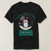 キュートなクリスマス「スノーグローブペンギン」グラフィック Tシャツ (デザイン正面)