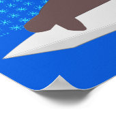 キュートなクリスマス・セイウチと雪片 ポスター (角)