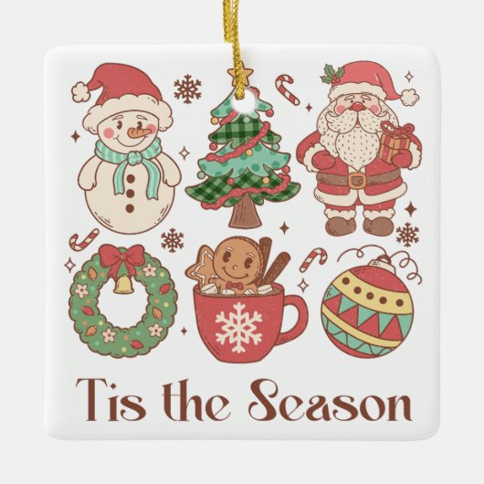 キュートなクリスマス セラミックオーナメント (正面)