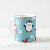 キュートなクリスマス ペンギンパターン コーヒーマグカップ (正面左)