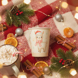 キュートなクリスマス ラマ 紙コップ