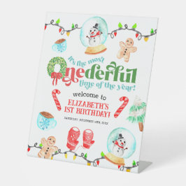 キュートなクリスマス ワンダフルな1歳の誕生日 台座サイン