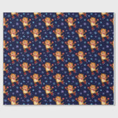 キュートなクリスマス・新年タイガーラッピング紙 ラッピングペーパー (フラット)