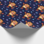 キュートなクリスマス・新年タイガーラッピング紙 ラッピングペーパー (角)