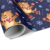 キュートなクリスマス・新年タイガーラッピング紙 ラッピングペーパー (ロールコーナー)