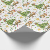 キュートなクリスマス・新年タイガーラッピング紙 ラッピングペーパー (角)