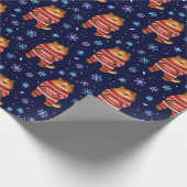 キュートなクリスマス・新年タイガーラッピング紙 ラッピングペーパー (角)