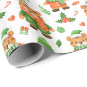 キュートなクリスマス・新年タイガーラッピング紙 ラッピングペーパー (ロールコーナー)