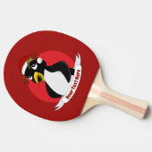 キュートなクレステッドペンギンのクリスマス漫画ピンポンP 卓球ラケット (横)