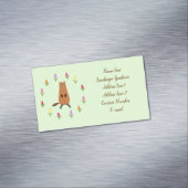 キュートなグラウンドホッグとチューリップの花カスタム庭師 マグネット名刺 (インサイチュ)