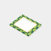 キュートなグリーンクローバー模様 ポストイット (アングル)