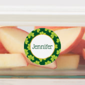 キュートなグリーンクローバー模様 ラベル (貼付)