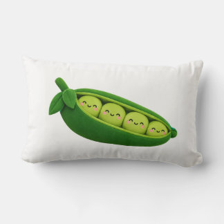 キュートなグリーンピーポッドの枕デザイン - かわいい野菜 ランバークッション